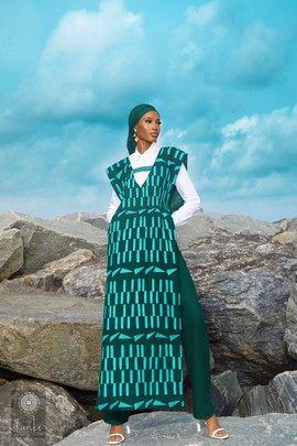Ensemble tunique Fâ femme vert