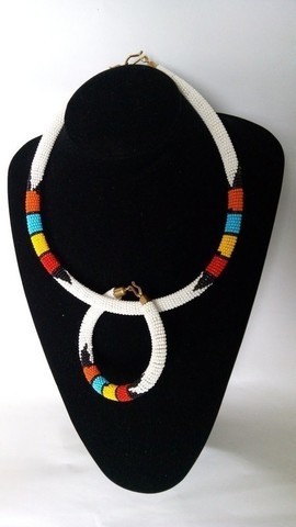 Collier de perles africaines noires, collier tribal perlé, collier de corde, collier Boho