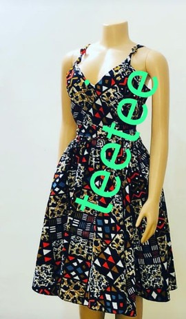 Robe évasée mi-longue africaine Bibitayo