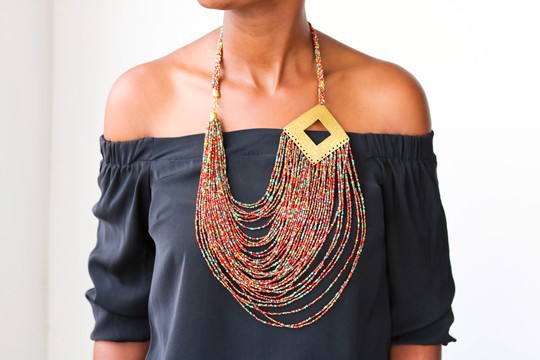 Collier de perles africaines, collier Fringe, collier Maasai, collier zoulou