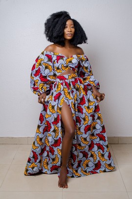 African print top and maxi skirt, African clothing for women,Ankara crop top and skirt