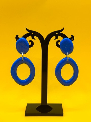 FANCY24-16 : Clous d'oreille bleu monochrome