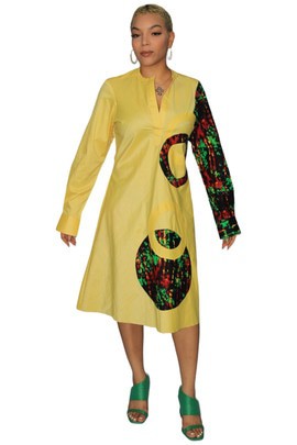 Ankara Mix Shirt Dress, African Print Shirt Dress, Ankara Wax Dress