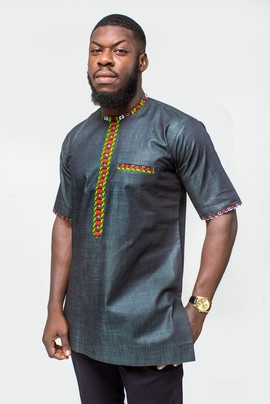 Jeans Shirt, African Print Shirt, Ankara Shirt, Shirt