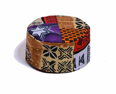 patchwork african print kufi hat