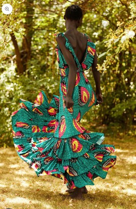 Robe longue Tinu à imprimé africain