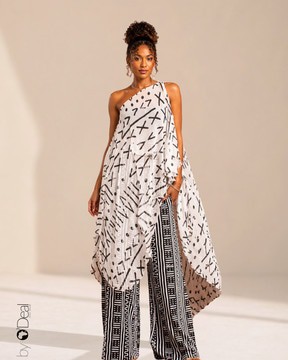 Tunique asymétrique oversize en mousseline