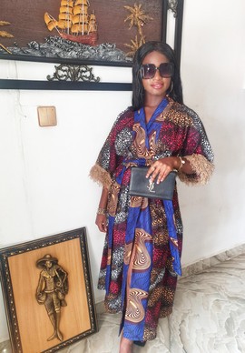 Belle robe kimono mi-longue pour femme africaine pour occasions spéciales/vêtements de travail