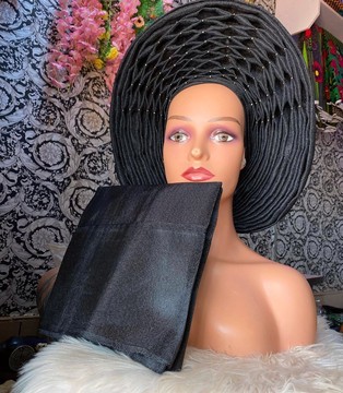 African Gele, Pre styled Head Tie, Auto Gele, Pre-Wrapped Gele, Ceremonial Head Cover, Head Dress