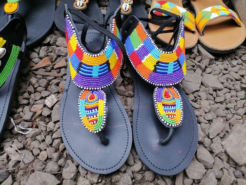 Sandales de gladiateur maasaï / sandales maasaï africaines / sandales femmes en cuir africain