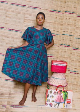 Colourful Mid-Lenght Dress| Ankara Gown| Ankara Style | African print Dress| Gifts For Her