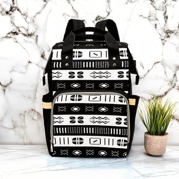 Mud Cloth Stripe Traditional Backpack | Boho Fashion