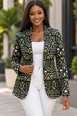 Robe midi à col en V et manches courtes pour femme en imprimé africain | Robe midi en imprimé africain | Bynelo
