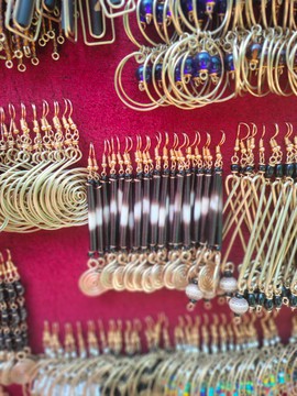 15 pairs earrings made from brass, brass and beads earrings,  gift for her earrings