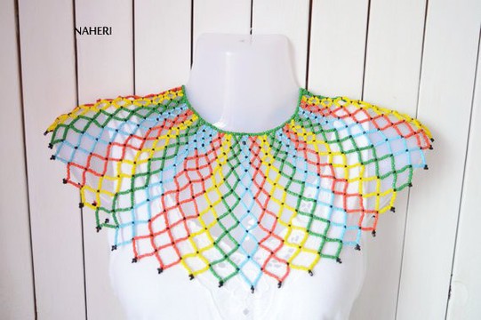 African beaded collar necklace handmade jewelry