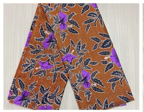 6 YARDS SILK FABRIC PRINTED HIBISCUS FLOWER