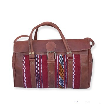 Handmade genuine leather travel bag with shoe compartment - Large weekend bag