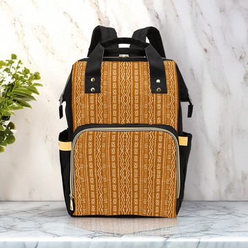 Mud Cloth Print Tribal Diaper Bag | African Backpack | Afro Fashion