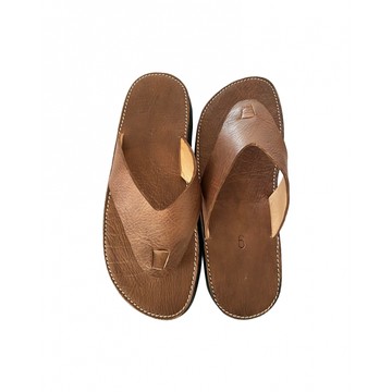 Sandale en cuir véritable Noir fait main mode homme