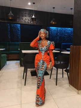 Robe africaine en Ankara, robe décontractée en Ankara, robe de réception