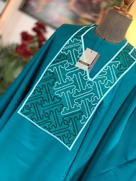 Green embroidered Agbada