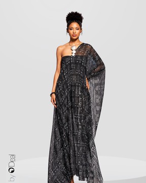 Tunique asymétrique oversize en mousseline