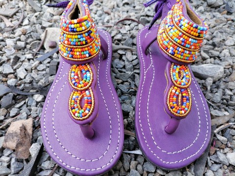 Maasai kids sandals / Little girls sandals / African gladiator sandals