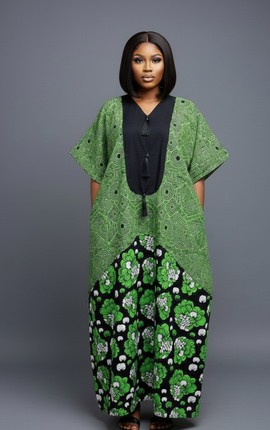 Maxi Dress with Traditional Patterns