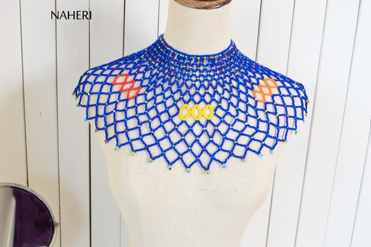 Collier de perles de maasai africain collier bleu déclaration de mode