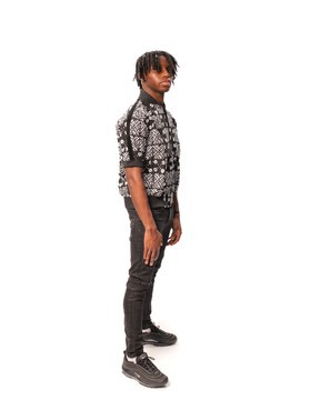 Bogolan Print Short Sleeve Bomber Jacket, Ankara Unisex Bomber Jacket, African Print Bomber Jacket