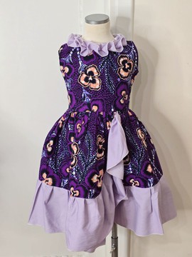 Robe Amara en tissu wax | Robe d’anniversaire pour enfant