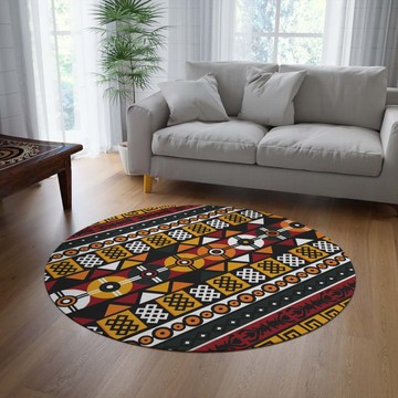 African Print Round Rugs Sale Traditional Design Carpet (LARGER SIZES AVAILABLE)
