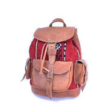 100% handmade high quality genuine leather backpack.