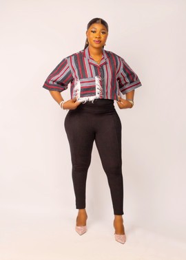 African AsoOke Jacket| Handwoven Striped Blazer| Afrocentric Cropped Jacket |Cultural Fashion