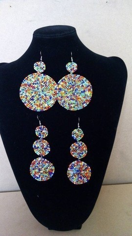 African beaded earrings, Elegant earrings, Colorful earrings, Boho earrings