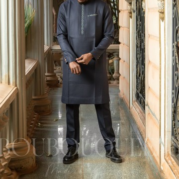 Navy Blue Boubou Djamarou