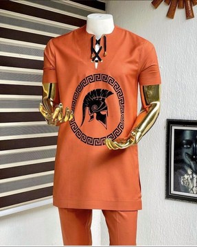 2 pièces, costume traditionnel pour homme africain avec pantalon assorti