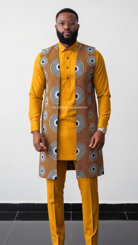 Ensemble traditionnel africain pour homme en 3 pièces