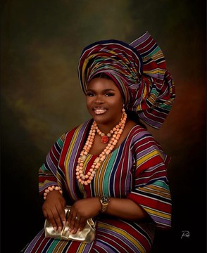 Traditional women's African aso oke Iro and Buba set,4 piece for women