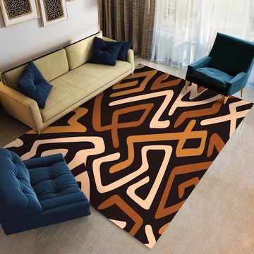 African Rugs in Kuba Print Indoor Carpet (LARGER SIZES AVAILABLE)
