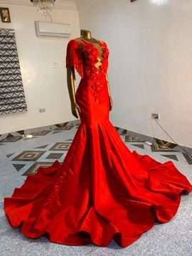 Embezzlement custom red prom dress