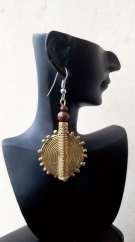 Bronze Akan weight earrings from Ghana