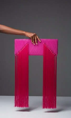 Magenta Muse Fringe Envelope African Made Beaded Clutch Bag