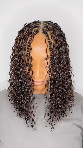 100g Black Human hair curls bulk hair for boho mermaid bora bora braids locs