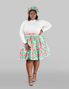 Ankara Skater Skirt and Schrunchie Headband Set| Ankara Dress| Ankara Skirt| Gifts For Her