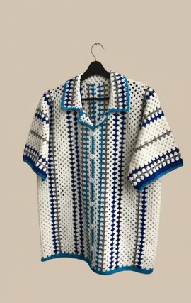 Chemise boutonnée au crochet pour homme
