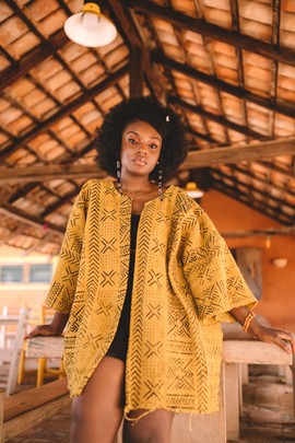 Yellow Sisi Bogolan Cloak (Pre-Order)