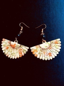 Beautiful pair of wooden earrings