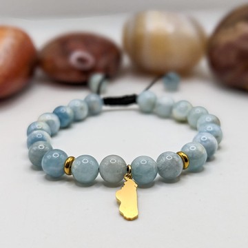 Aquamarine bracelet/ natural stone/ Madagascar