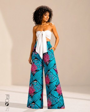 Pantalon taille haute en wax premium